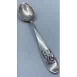 1944 Silver Swiss Christmas Spoon, having a message on handle in three different languages