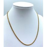 14K Yellow Gold Necklace, weight 6.4g and 38cm long approx