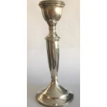 Antique Silver Candlestick with good hallmark showing Birmingham 1946, filled 22cm tall.