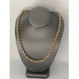 9K Yellow Gold Belcher solid Chain, weight 24.9g and 18" long, 4mm wide approx (ecn141)