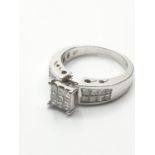 14ct White Gold Diamond Ring with approx 0.50ct diamonds, weight 6g and size N