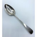 Antique Silver George III table Spoon, hallmark showing Thomas Streetin London 1803, 22cm long and