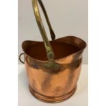 Retro/Vintage Copper Coal Scuttle, 29x40cm approx