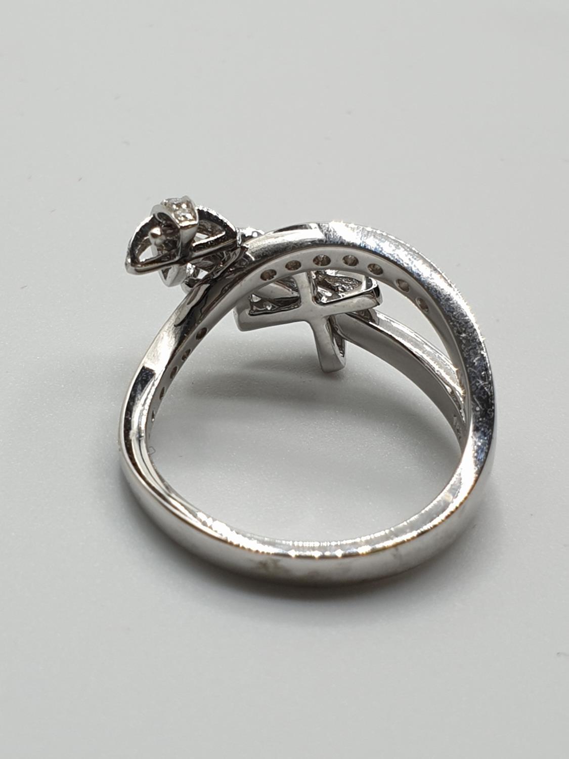 18ct White Gold Diamond Ring, weight 4.7g and approx 0.40ct diamonds, size J/K - Image 7 of 7