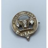 Vintage Scottish Silver McCloud Clan Brooch, with clear hallmark for Edinburgh 1938, having the