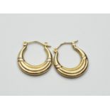 Pair of 14ct small hoop Earrings, weight 1.6g