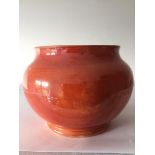 Vintage Moorcroft Bowl in orange coral with marble effect, clear marking to base for Moorcroft