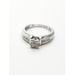 14ct White Gold Diamond Cluster Ring with approx 0.20ct diamonds, weight 4.1g and size L1/2