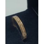 9CT Gold Half Eternity Ring having 9 Diamonds and gold beadwork to top, size N weight 3g approx
