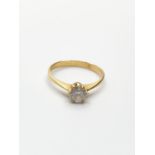 18ct Gold Ring with 0.25ct Diamonds, weight 1.95g and size M