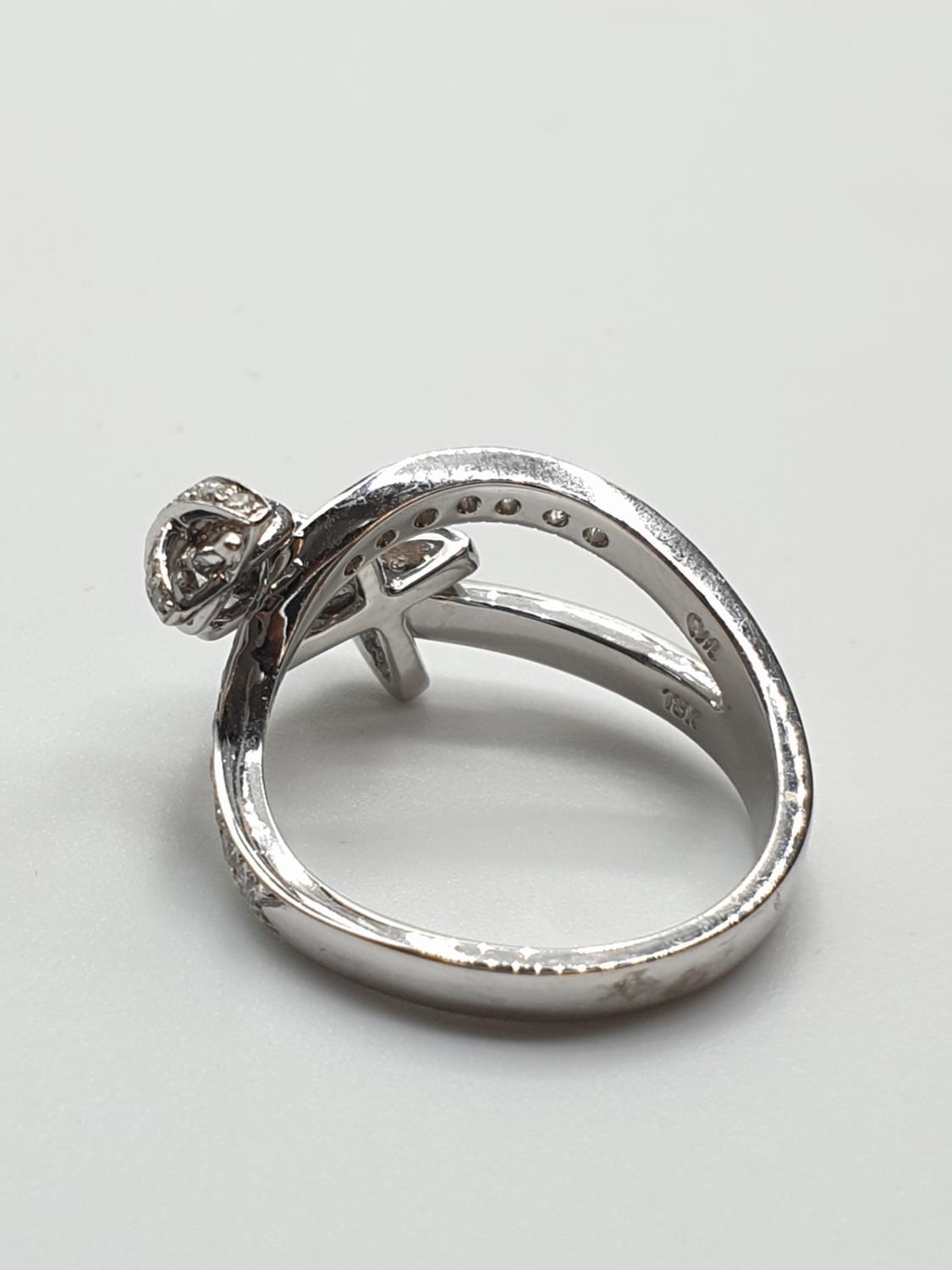 18ct White Gold Diamond Ring, weight 4.7g and approx 0.40ct diamonds, size J/K - Image 4 of 7
