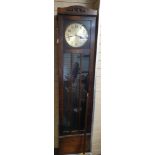Long Hall Clock with Pendulum circa 1930s, 190cm tall and 41.5cm wide
