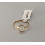 9K Yellow Gold Ring with Large Moonstone centre (9x6x5mm) in cabochon shape, weight 1.6g and size