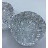 Pair of Cut Glass Paperweights, 600g each and 8cm diameter (2)