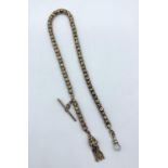 9ct Gold Victorian Watch Chain with Prince of Wales Tassle, 40cm long and 25g weight approx