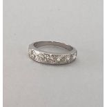 18K White Gold Half Eternity Ring with Diamonds (round brilliant cut 1.45cts), weight 3.5g and