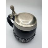 WW2 German Lidded Stein. Named to ?Karl Krenn? with the S.A logo and unit.