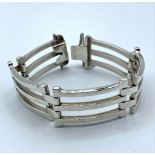 Silver Gate Bracelet, weight 55.4g and 19cm long