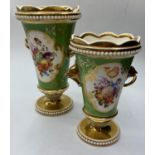2x H&R Daniel Spill vases in need of restoration, 12 & 15cm tall (2)