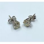 Pair of Diamond Stud Earrings with 1.02ct diamond in 18ct white gold