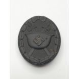 WW2 German Wound Badge. Black (3rd class, representing Iron), for those wounded once or twice by