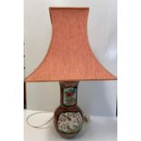 Vintage Oriental ceramic vase converted into a light with modern wiring, 68cm tall