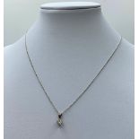 0.33ct diamond pendant set in 18ct white gold with a 18cm gold necklace, weight 2.28g