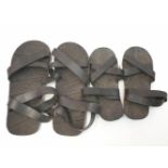 2 Pairs of Vietnam War Era-Ho Chi Minh Sandals made from truck tyres. As worn by the Vietcong. (2)