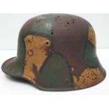 WW1 Semi Relic German M16 Stahlhelm in Jigsaw Pattern Camouflage complete with liner