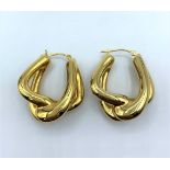 A Pair of 18ct Yellow Gold Earrings, Modern Design 4.3g