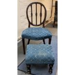 Set of Antique Chair and Foot rest , chair is L51 x H32cm and the foot rest is L39 x W33cm (2)