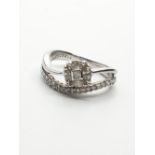 18ct White Gold Diamond Ring with 0.34ct diamonds, weight 4.5g and K/L