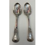 A Fine Pair of William IV Scottish Silver Tablespoons. Clear Hallmark for Elder & Co, Edinburgh