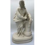 Large ceramic statue of a scholar, 36cm tall and weight 2.3kg