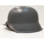 WW2 Style German M42 Re-enactors steel helmet. Marked et.64 (replica)