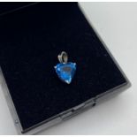 Heart shaped Topaz pendant set in 18ct white gold