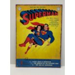 Superman Sign, 1950/60s Tin