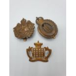 3 x British Army Yeomanry Cap Badges. (3)