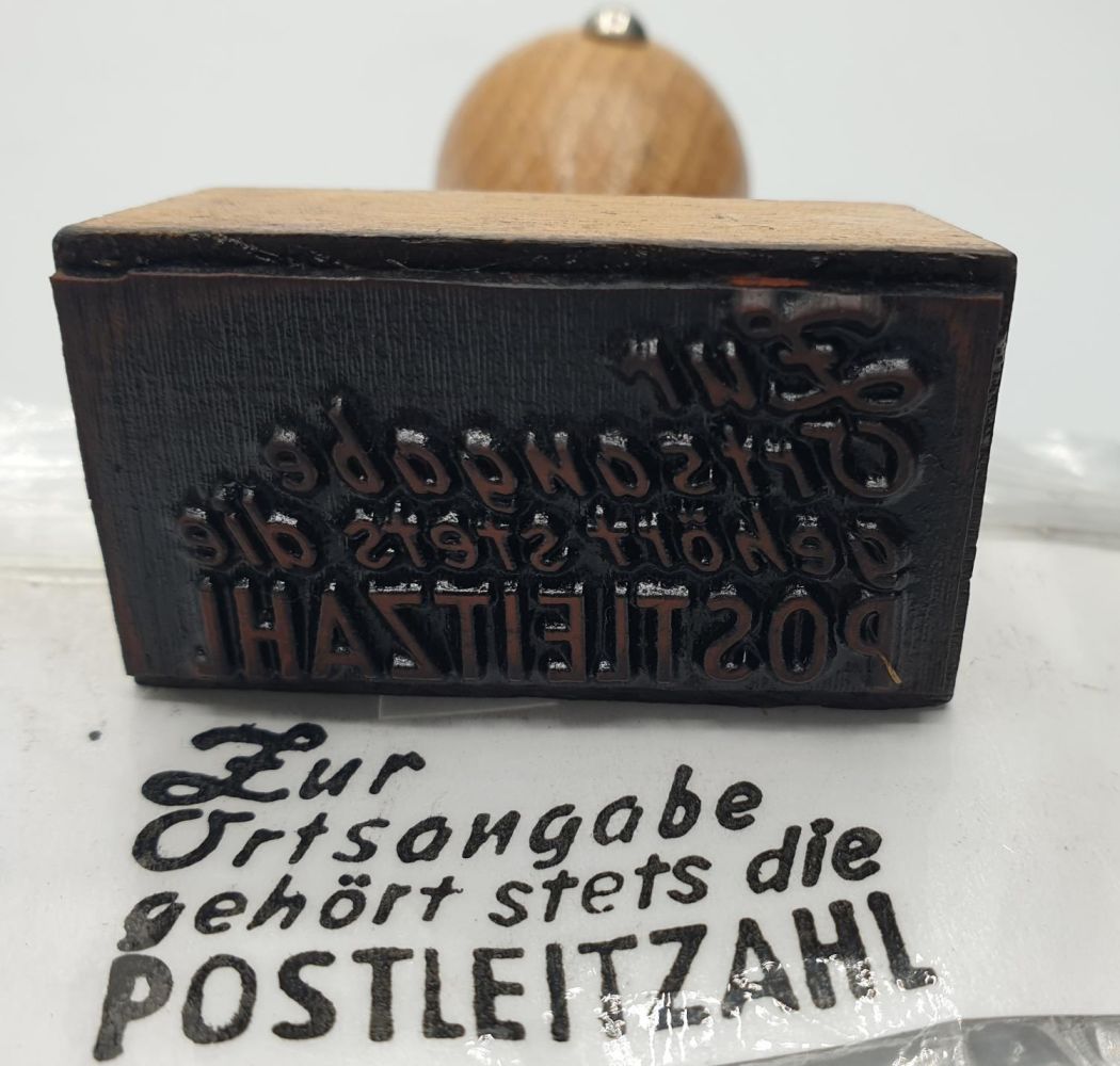 WW2 German Army Field Post Office Rubber Stamp ?Always Include The Post Code?