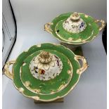 A pair of shell border shape serving bowls in fair condition for age.