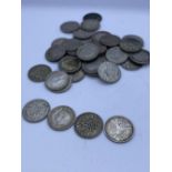 40x Silver Threepence Pieces. Mostly 1930's Few 1940's.