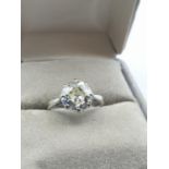 1.9ct diamond old cut solitaire ring set in 18ct white gold, size K weight 2.1g