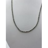 Black Diamond and Pearl Necklace, 3.2g, 44cms.