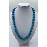 Turquoise Necklace, weight 72g and 48cm long approx