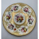 H&R Daniel cusped shape plate with floral design, small hairline crack.