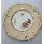 H&R Daniel pierced shape plate with floral design, pattern no.6625