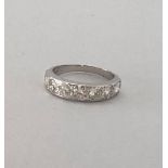 18K White Gold Half Eternity Ring with Diamonds (round brilliant cut 1.45cts), weight 3.5g and