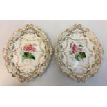 A Pair of Daniel Queen Shape Pierced Footed Serving Dishes Pattern No: 6762 in Good Condition.