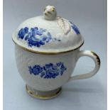 Unusual tea cup with lid thought to be a very early H&R Daniel work, in good condition