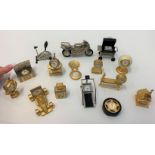 15x miniature Novelty Clocks ranging from 4cm to 14cm tall (15)